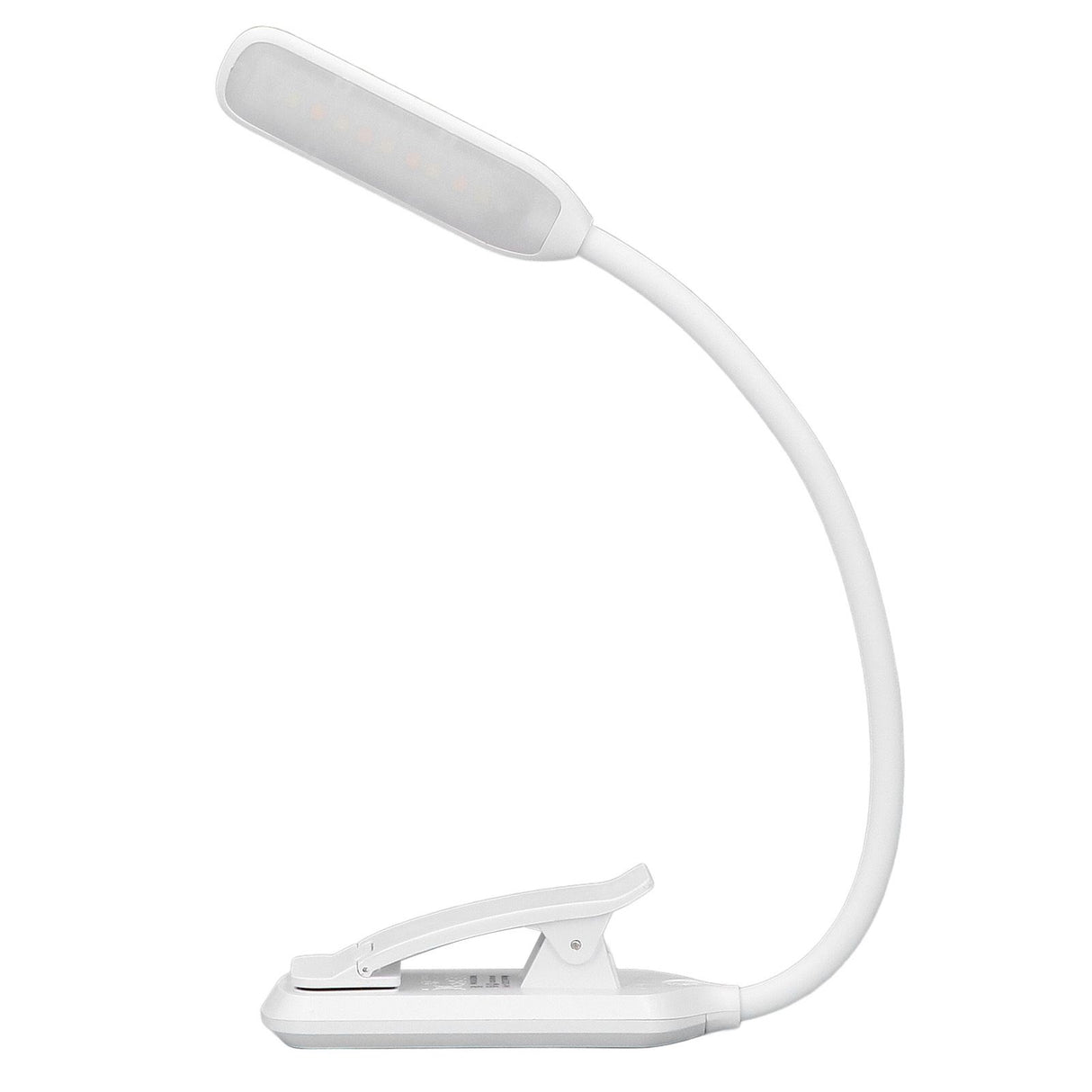 LED Desk Lamp Clip Design Three Level Adjustment Mini Foldable White USB Touch Table Light