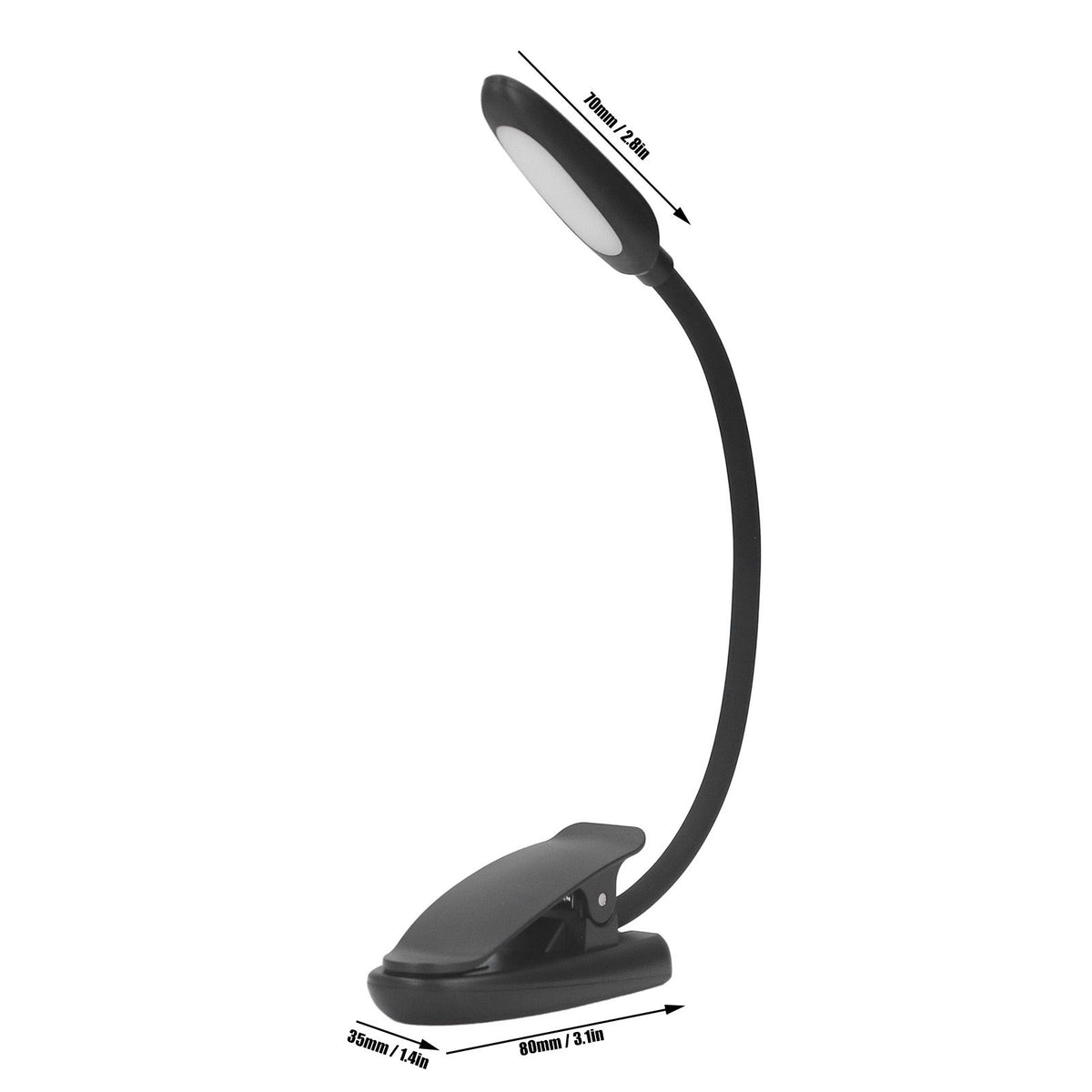 Clip On Light Reading Light 6 LED USB Charging Desk Lamp with 360° Flexible Gooseneck Clamp for Desk Headboard