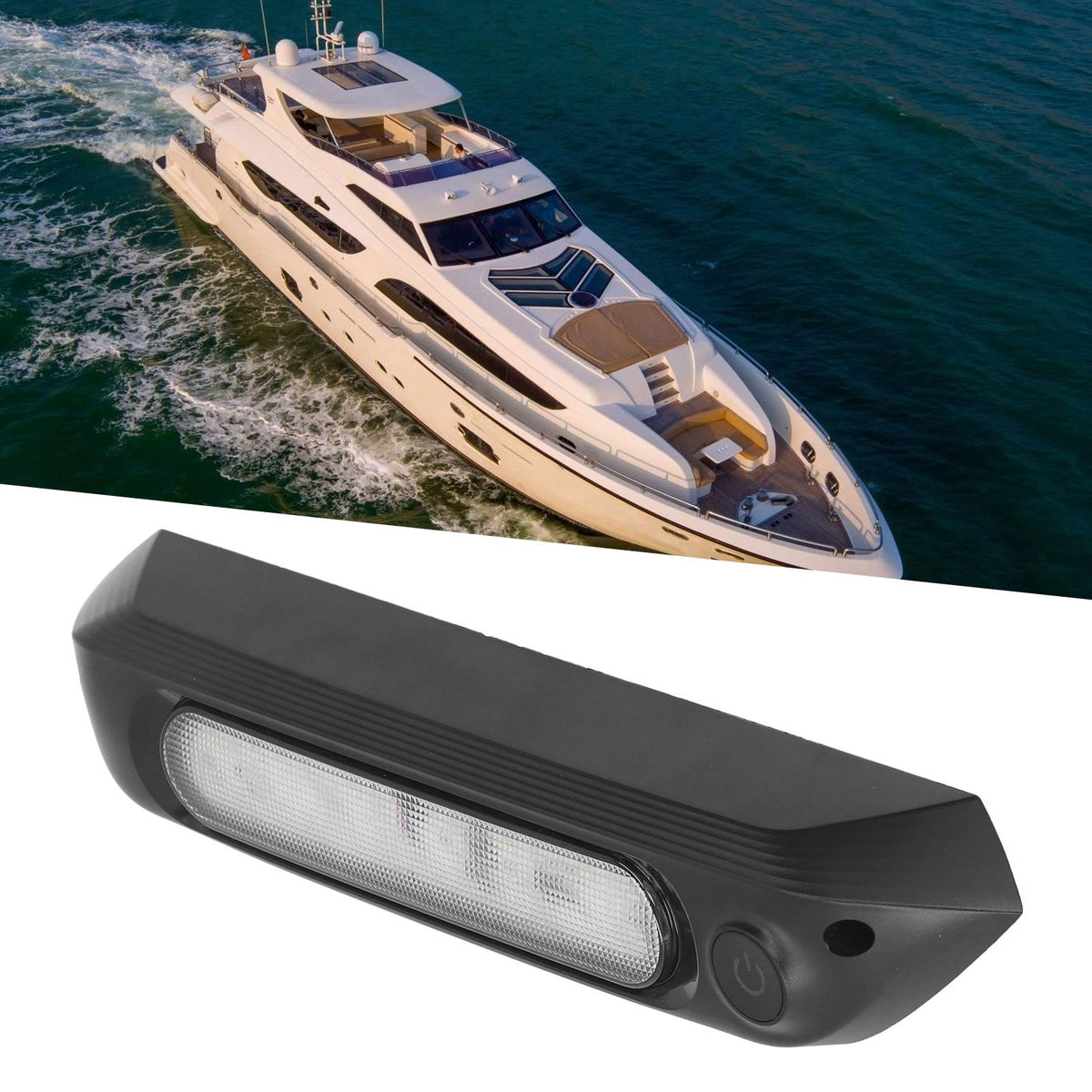 LED Boat Lights 8W IP67 Waterproof One Touch Control Boat Deck Lights for Yacht Fishing Pontoon Kayak Sailboat 12‑28V