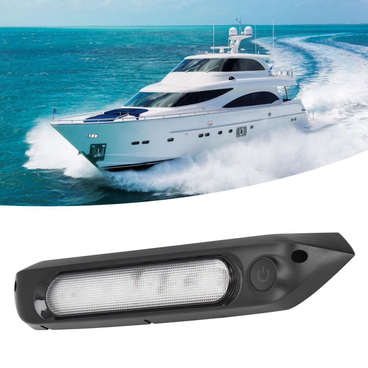LED Boat Lights 8W IP67 Waterproof One Touch Control Boat Deck Lights for Yacht Fishing Pontoon Kayak Sailboat 12‑28V