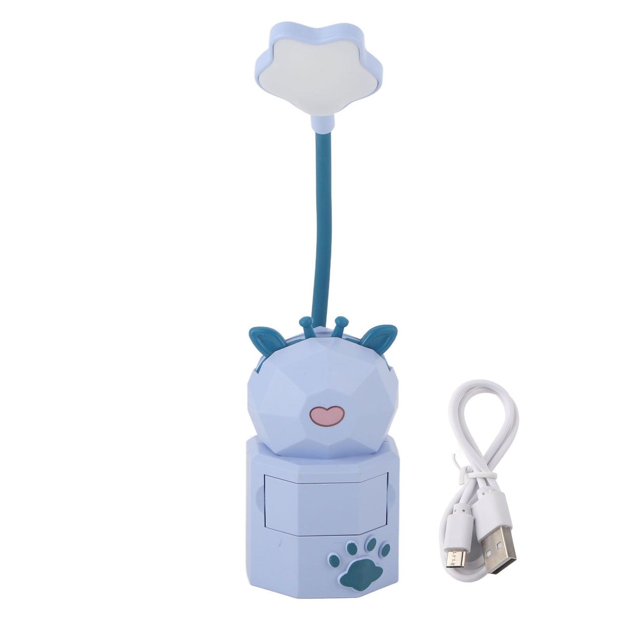 Kids Reading Light Cute Design USB Charging Warm Light 360 Degrees Gooseneck Adjustment Safe Material Kids LampPurple