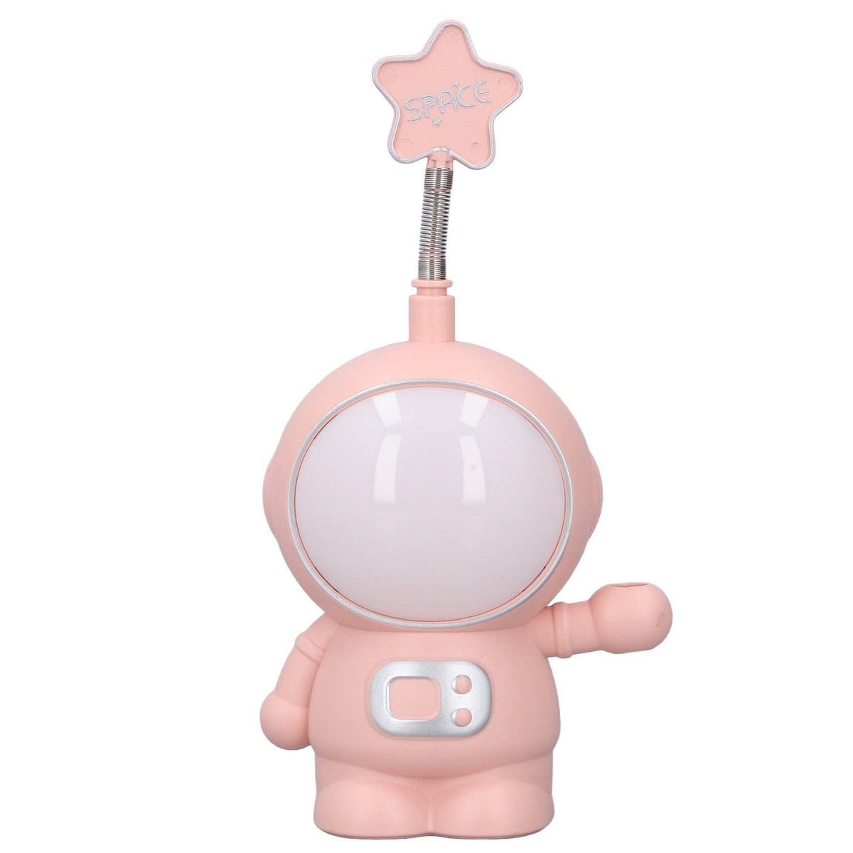 LED Desk Lamp 2 Lighting Modes Eye Protection USB Charging Astronaut Night Light with Pencil Sharpener for Home DeskPink