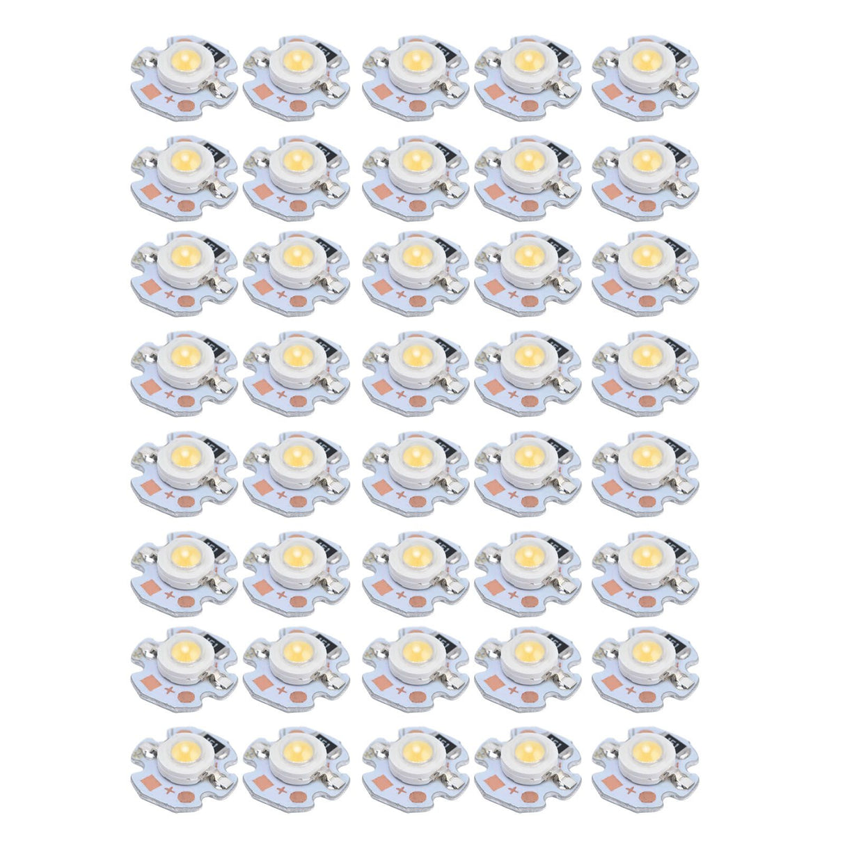 40pcs LED Chip Bulb 1W 24V 16mm/0.6in Aluminum Base Low Power Consumption Lamp Beads for Flashlights HeadlightsWarm Light