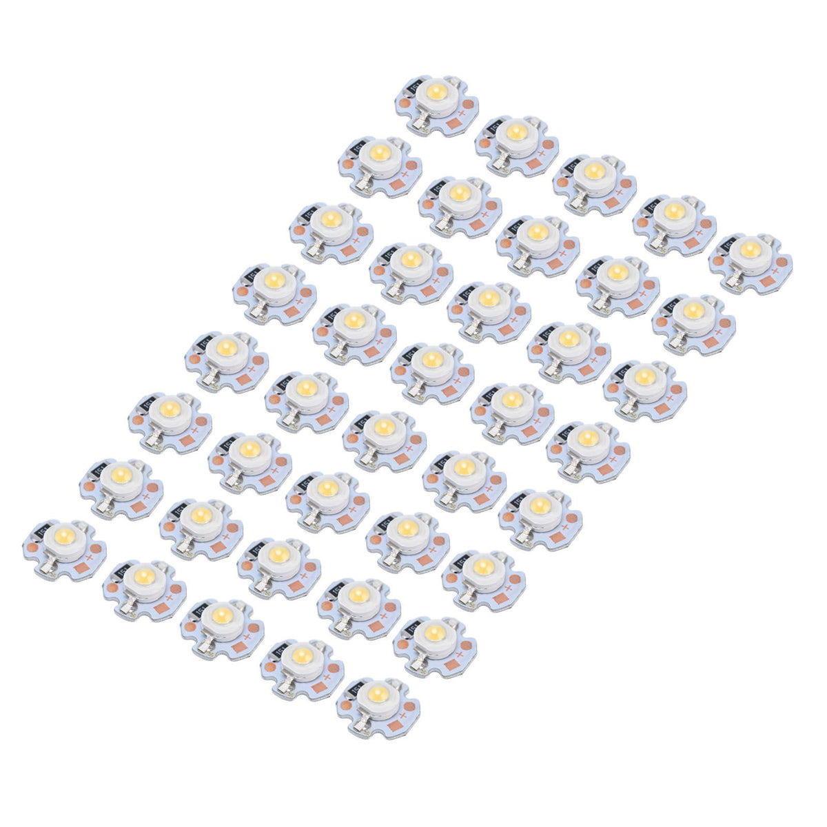 40pcs LED Chip Bulb 1W 24V 16mm/0.6in Aluminum Base Low Power Consumption Lamp Beads for Flashlights HeadlightsWarm Light