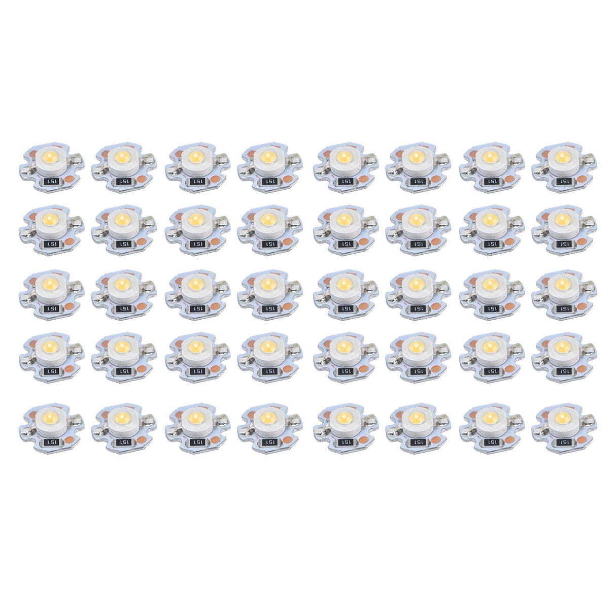 40pcs LED Chip Bulb 1W 24V 16mm/0.6in Aluminum Base Low Power Consumption Lamp Beads for Flashlights HeadlightsWarm Light