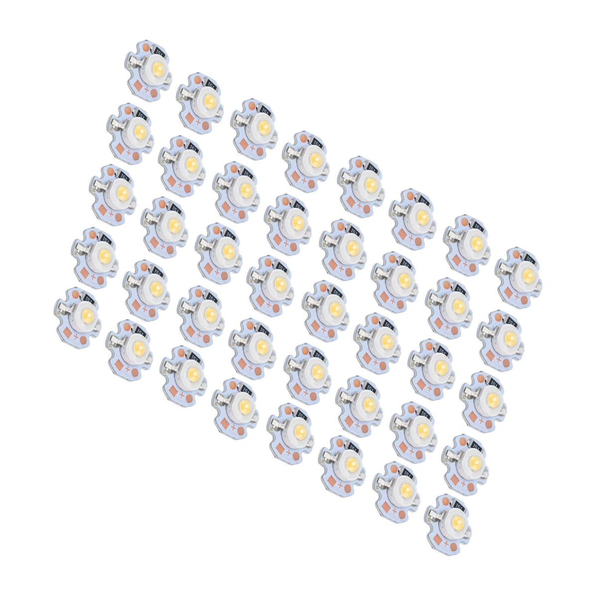 40pcs LED Chip Bulb 1W 24V 16mm/0.6in Aluminum Base Low Power Consumption Lamp Beads for Flashlights HeadlightsWarm Light