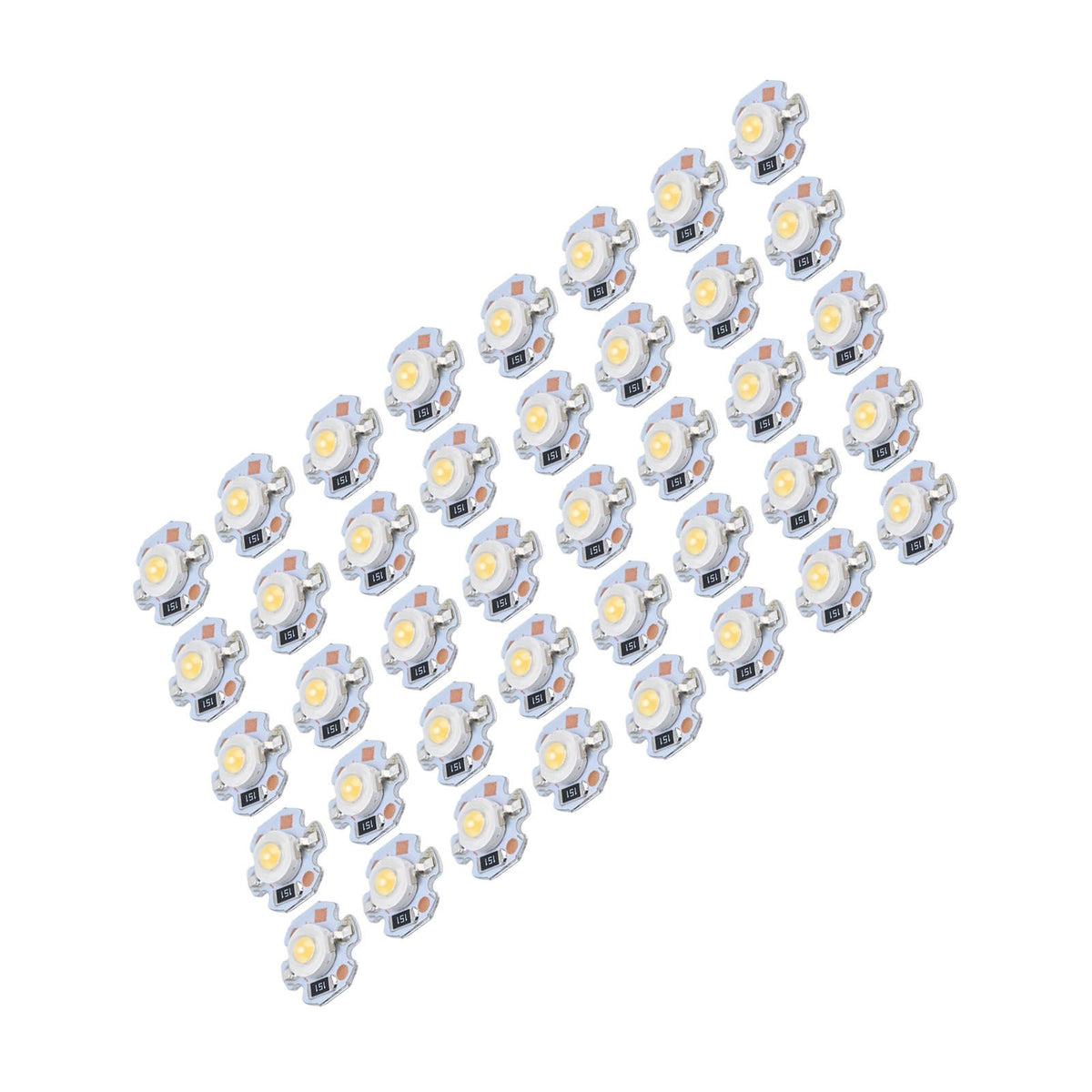 40pcs LED Chip Bulb 1W 24V 16mm/0.6in Aluminum Base Low Power Consumption Lamp Beads for Flashlights HeadlightsWarm Light