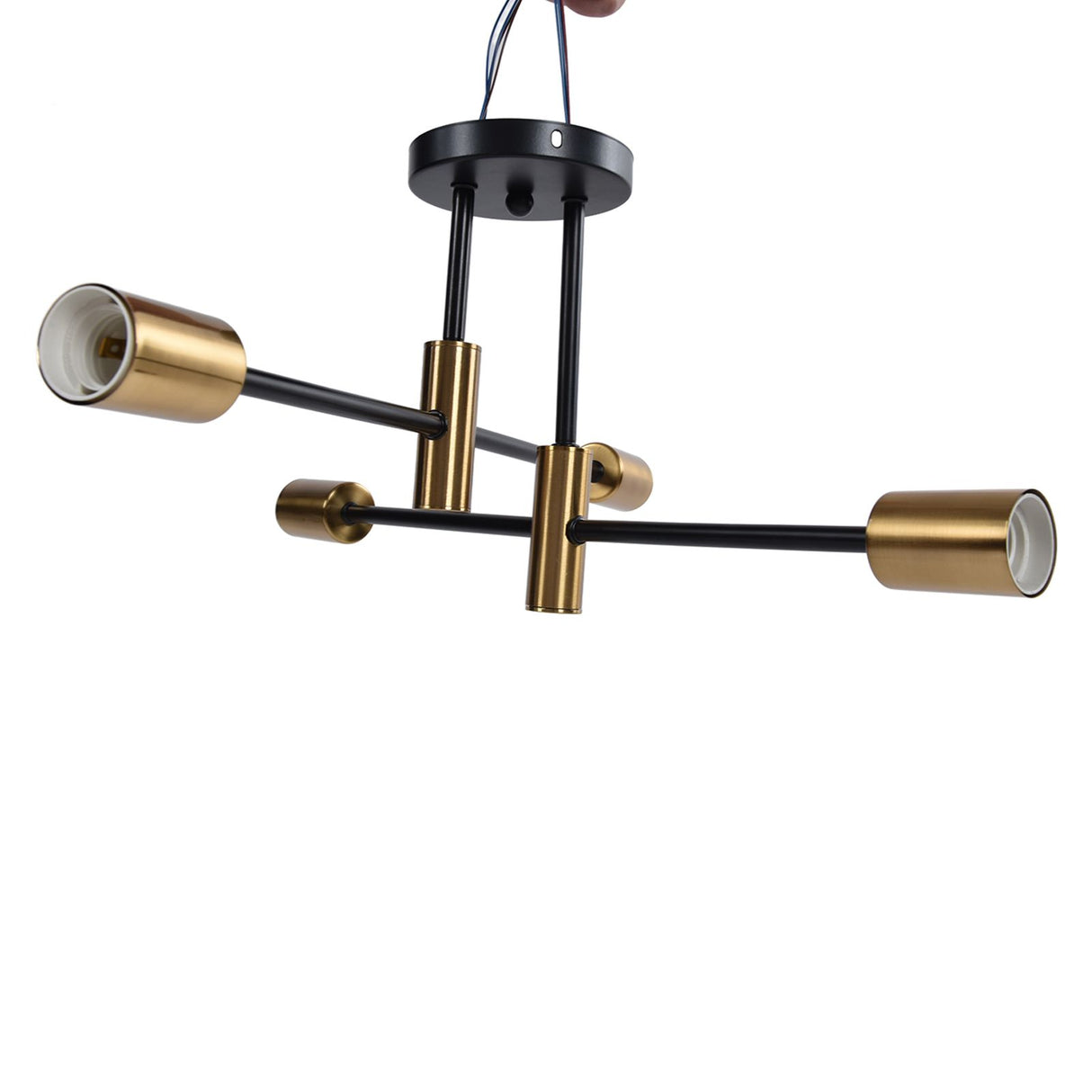 4 Light Ceiling Mount Lamp 360° Rotation Adjustable Wrought Iron Ceiling Light for Dining Room Kitchen Office 110‑220V