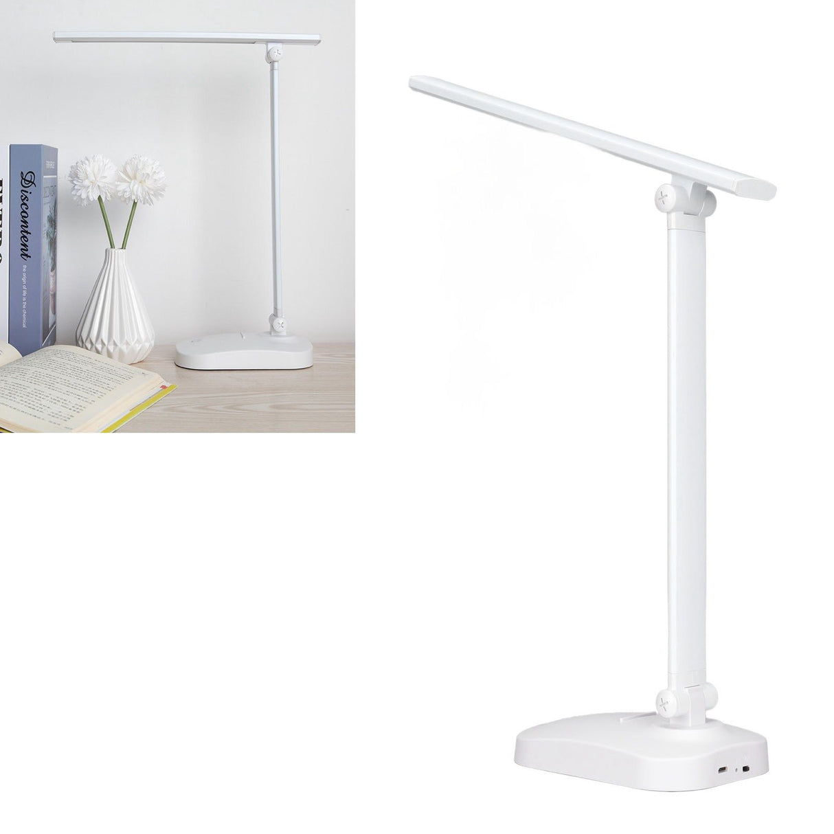 LED Table Lamp Eye Protection Foldable 3 Color Lights USB Rechargeable Table Lamp for Table Workbench Sewing Table