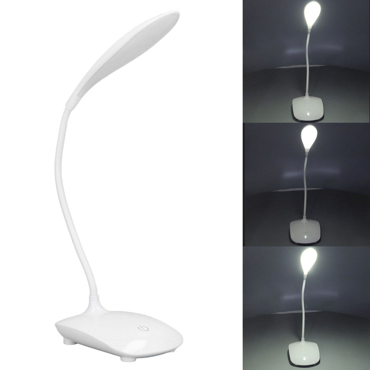 Touch Control LED Desk Table Lamp USB Battery Operated 3 Lighting Modes Flexible Angle for Children Student Dorm Bedroom