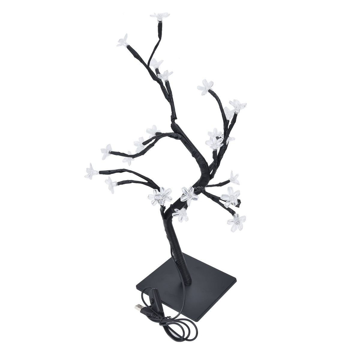 Cherry Blossoms Tree Lamp Plastic PVC Bonsai Light for Home Decoration USB Powered 24 LED