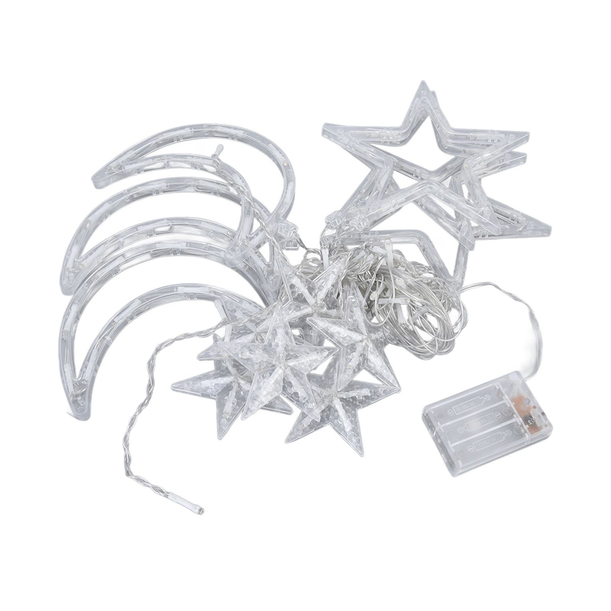 Star Moon Curtain String Lights Romantic Ambience 2 Lighting Modes 126 LED Ramadan Curtain Lights for Weddings Birthdays
