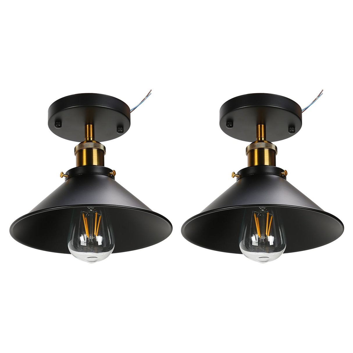 E27 Ceiling Light Industrial Black Wrought Iron Ceiling Lamp for Farm Kitchen Corridor 85‑240V