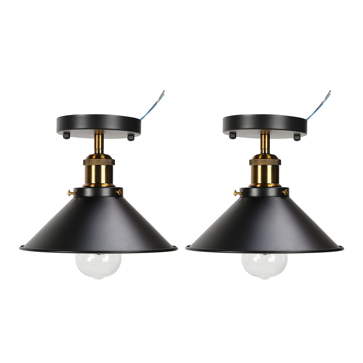 E27 Ceiling Light Industrial Black Wrought Iron Ceiling Lamp for Farm Kitchen Corridor 85‑240V