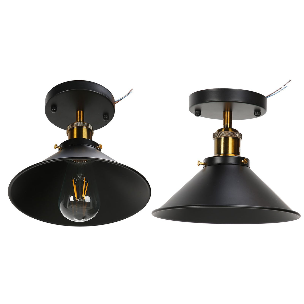 E27 Ceiling Light Industrial Black Wrought Iron Ceiling Lamp for Farm Kitchen Corridor 85‑240V