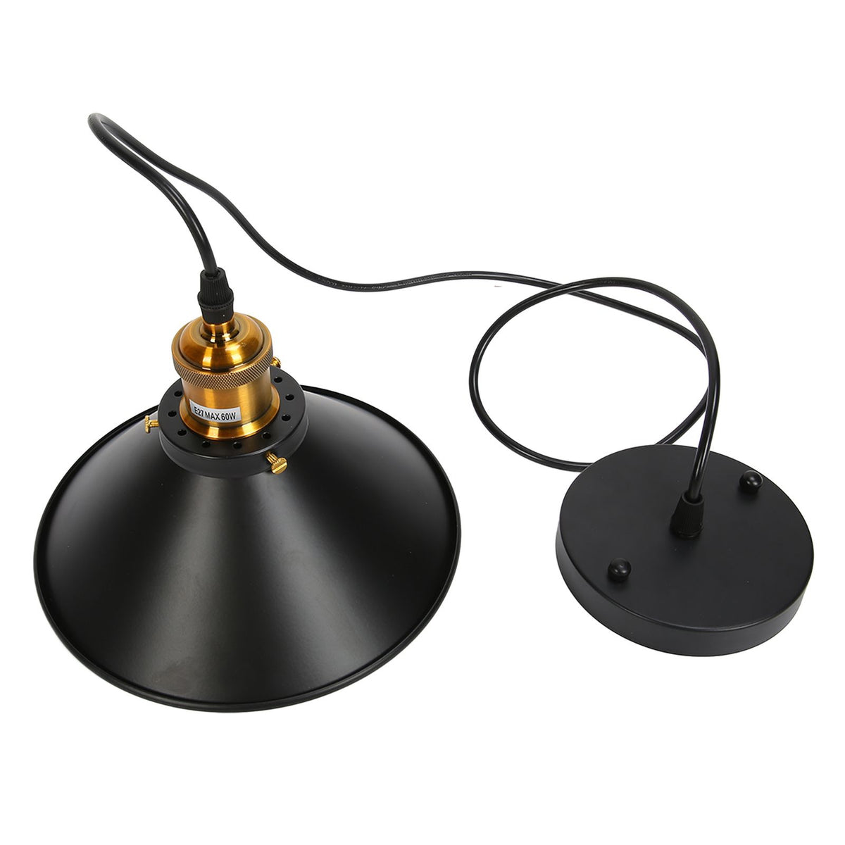 Wrought Iron Ceiling Lamp Simple Retro Industrial Style E27 Black Metal Cage Wrought Iron Hanging Light Fixture 85‑240V