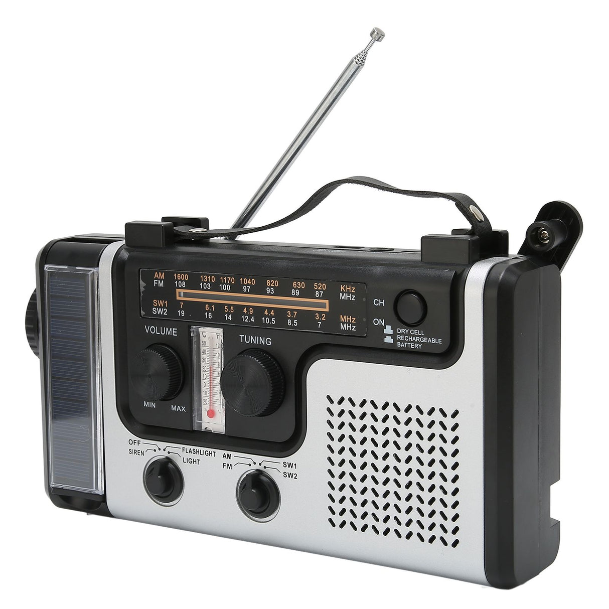 LED Hand Crank Radio AM FM SW Solar Dynamo Outdoor Emergency Radio with Portable Flashlight