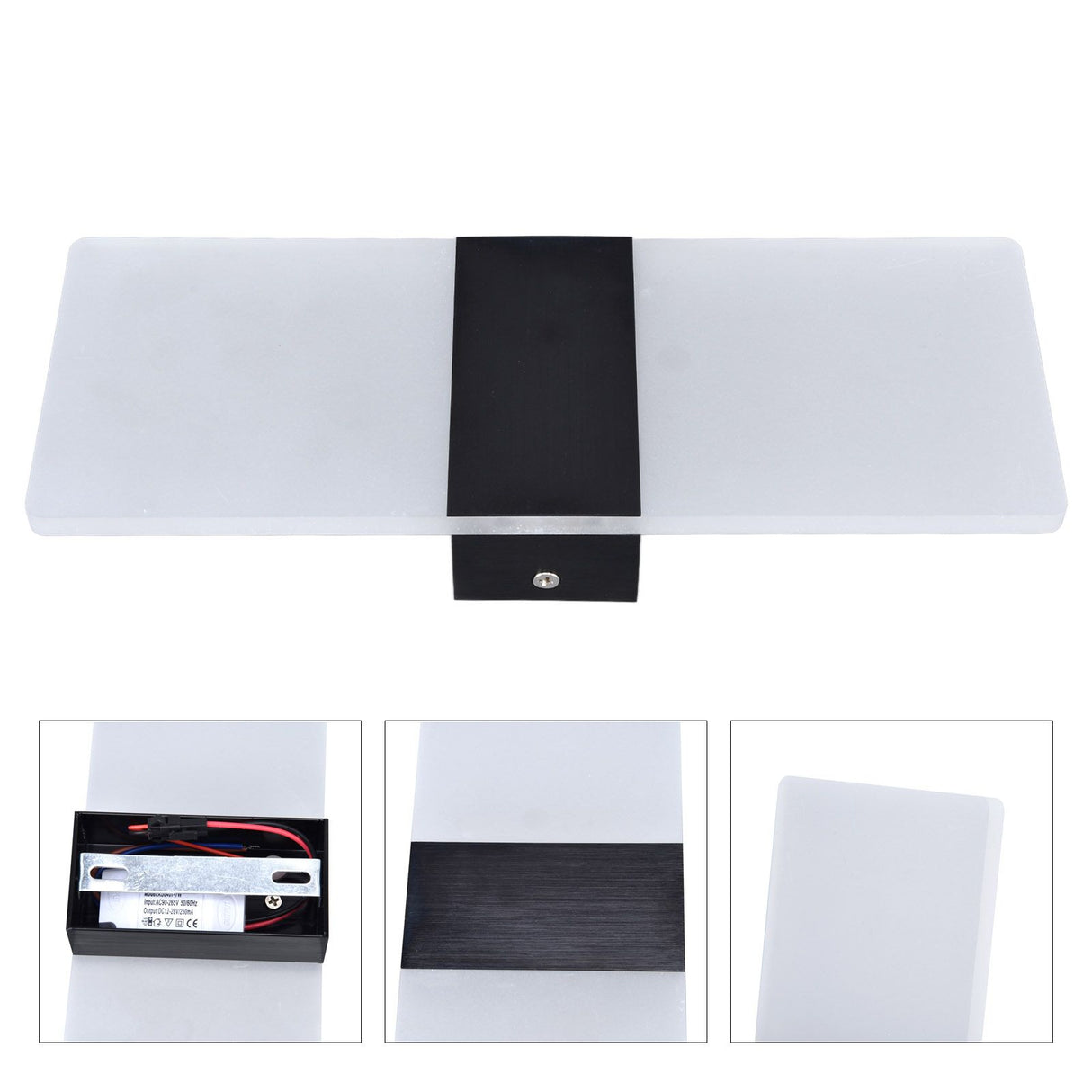 LED Wall Lamp 6W Acrylic Wall Light 360° Luminous High Brightness Preservative Up Down Lights for Bedroom Canteen 90‑265VBlack