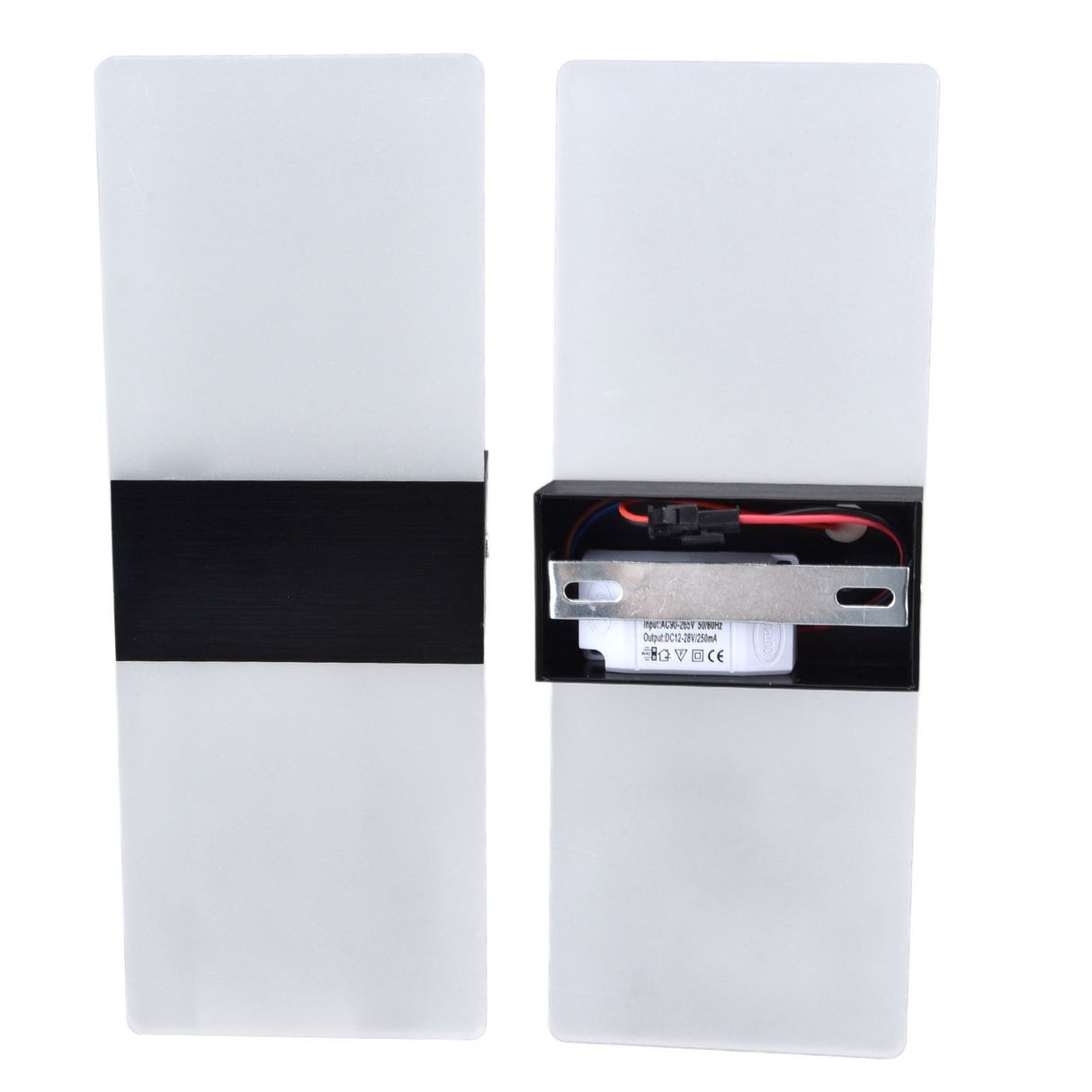 LED Wall Lamp 6W Acrylic Wall Light 360° Luminous High Brightness Preservative Up Down Lights for Bedroom Canteen 90‑265VBlack