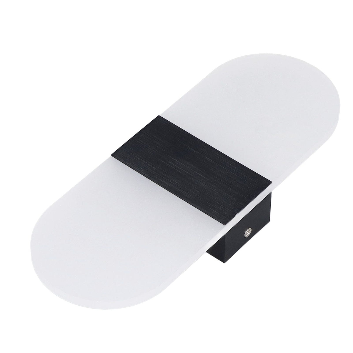 LED Wall Light Acrylic 360° Up Down 6W Warm Modern Wall Lamp for Hallway Bedroom Restaurant 90‑265V Black