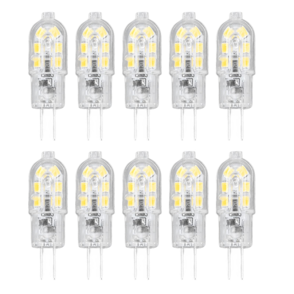 10Pcs G4 LED Bulb Brightness Dimming High Color Rendering Transparent Shell Light Bulbs for Landscape Lights DC 12V White Light