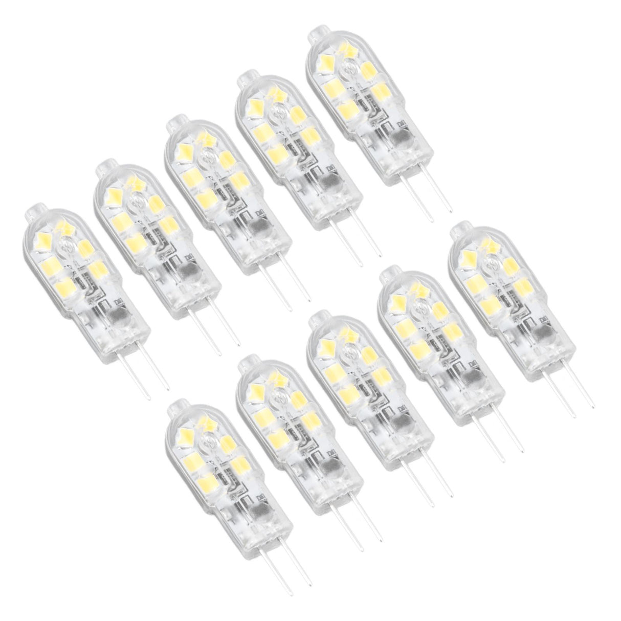 10Pcs G4 LED Bulb Brightness Dimming High Color Rendering Transparent Shell Light Bulbs for Landscape Lights DC 12V White Light