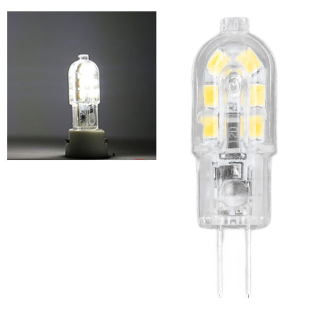 10Pcs G4 LED Bulb Brightness Dimming High Color Rendering Transparent Shell Light Bulbs for Landscape Lights DC 12V White Light