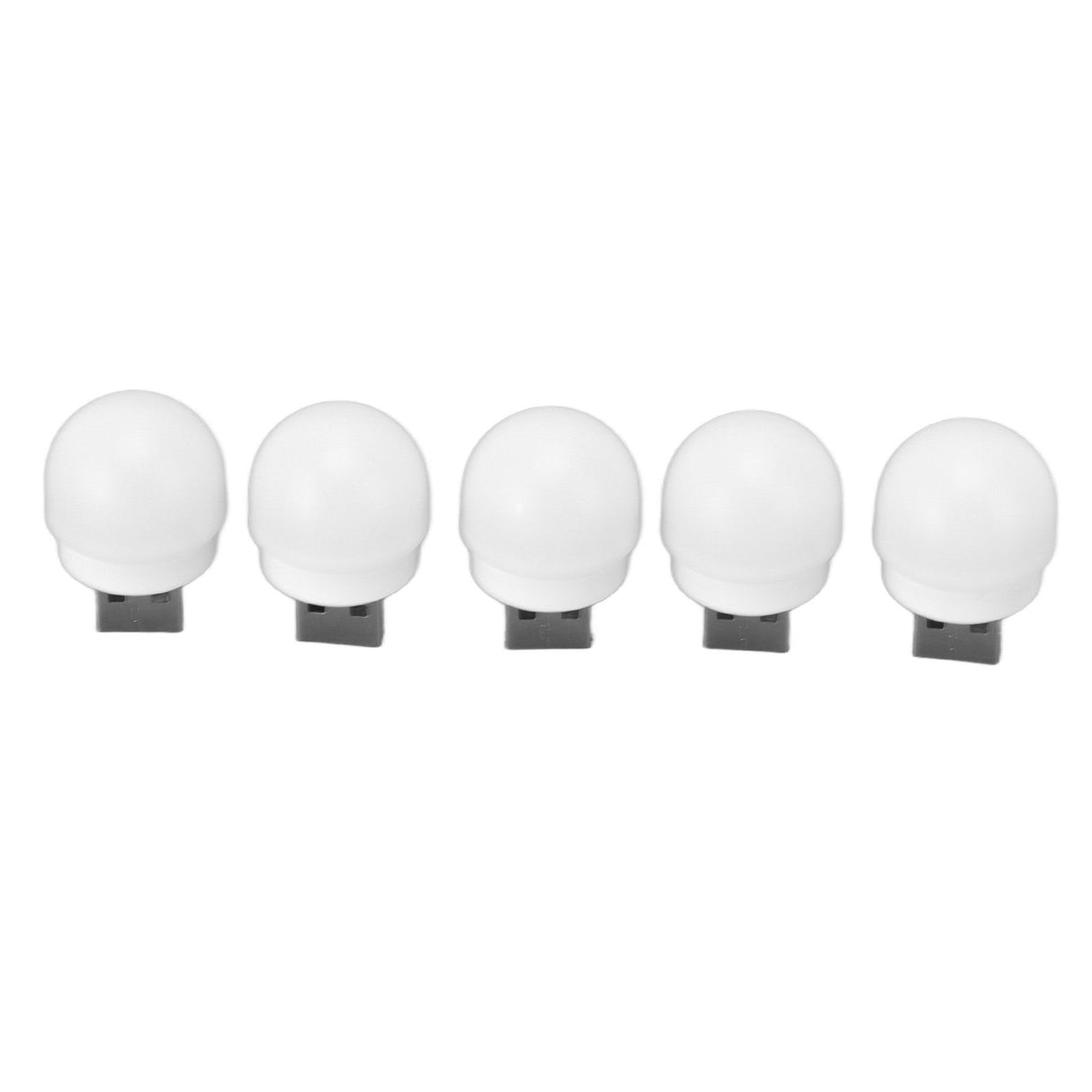 5pcs USB Night Lights Plug In Energy Saving Eye Protection Mini LED Bulb for Bedroom Bathroom Nursery Hallway White Light 5PCS