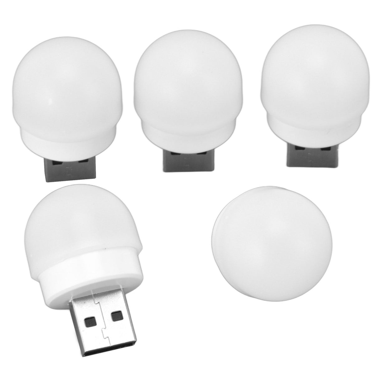 5pcs USB Night Lights Plug In Energy Saving Eye Protection Mini LED Bulb for Bedroom Bathroom Nursery Hallway White Light 5PCS