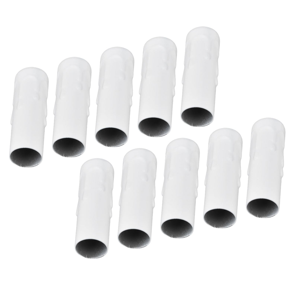 10Pcs E14 Metal Tube for Candle Lamp Holder Lamp Base Lighting Accessories 25x80mm White