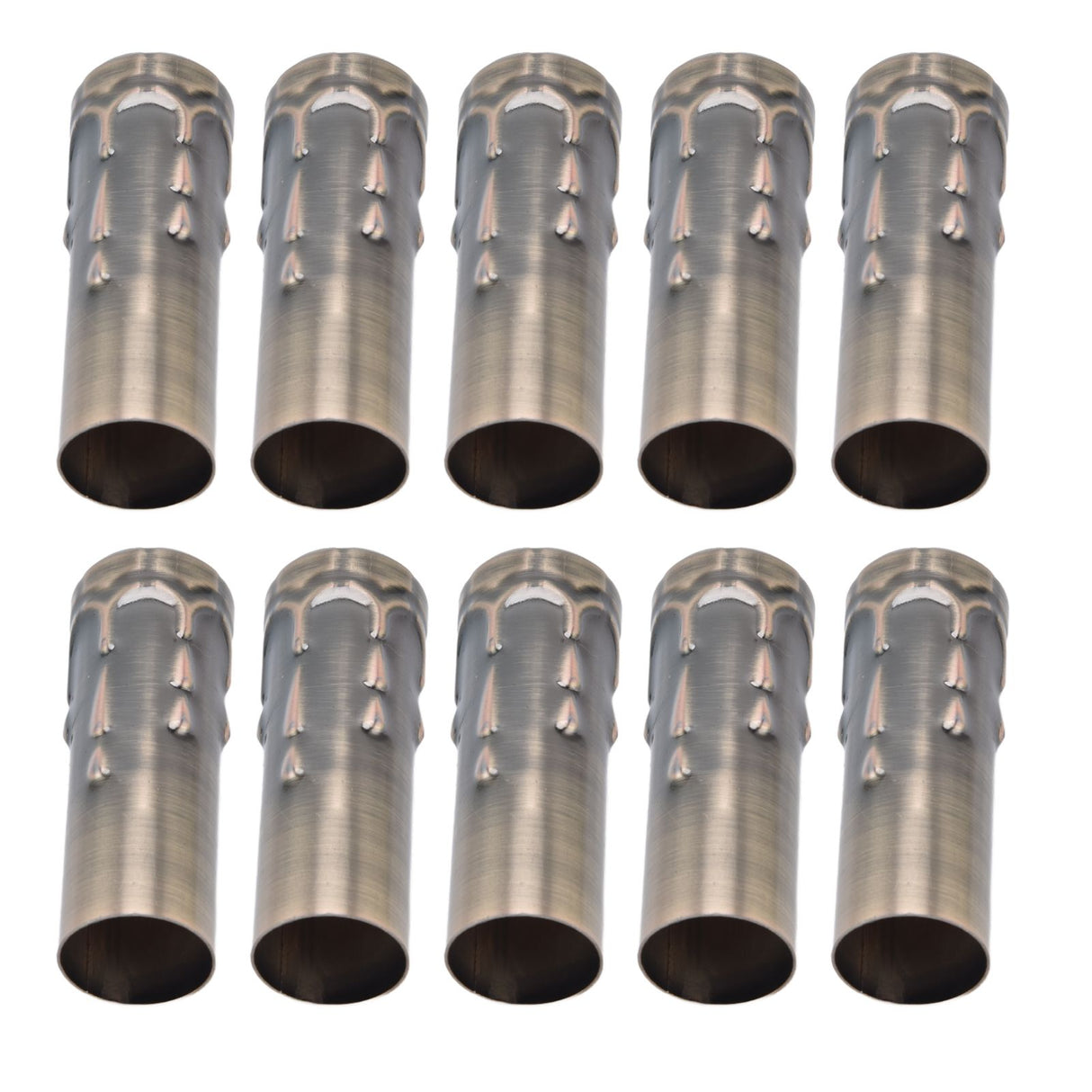10Pcs E14 Metal Tube for Candle Lamp Holder Lamp Base Lighting Accessories 25x80mm Bronze