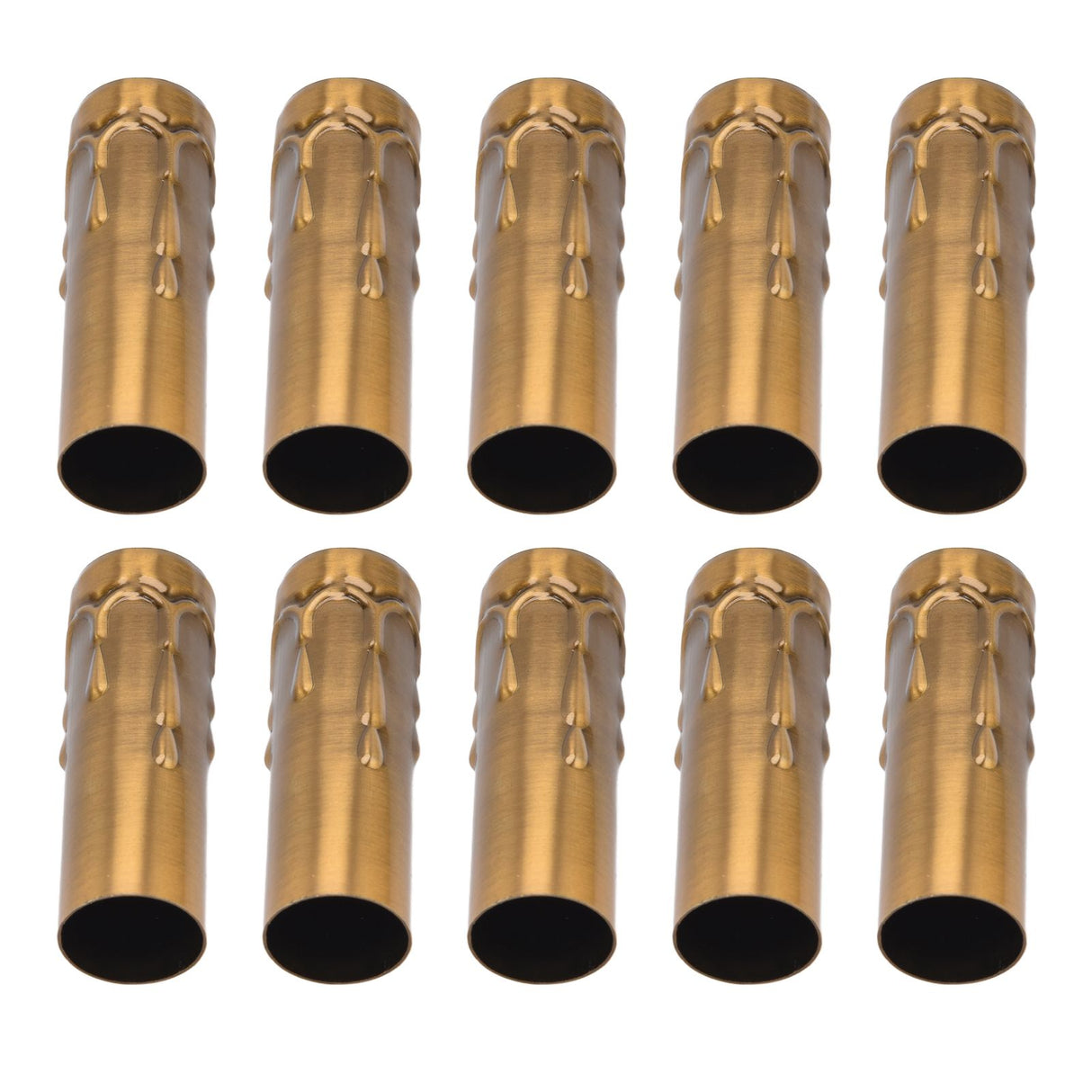 10Pcs E14 Metal Tube for Candle Lamp Holder Lamp Base Lighting Accessories 25x80mm Gold Bronze
