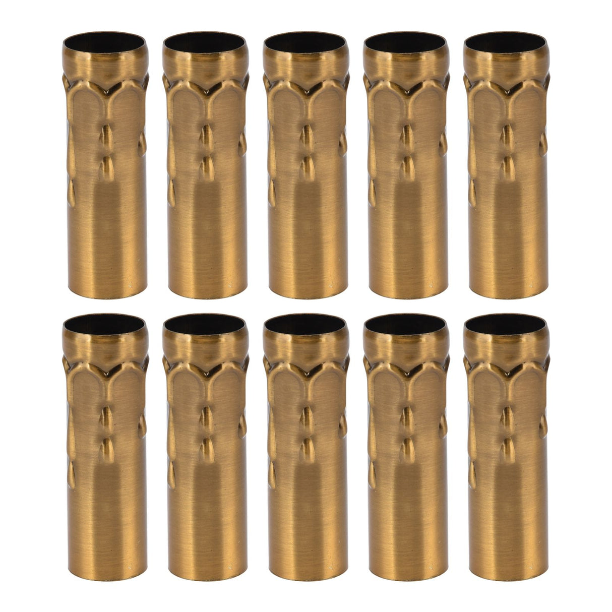 10Pcs E14 Metal Tube for Candle Lamp Holder Lamp Base Lighting Accessories 25x80mm Gold Bronze