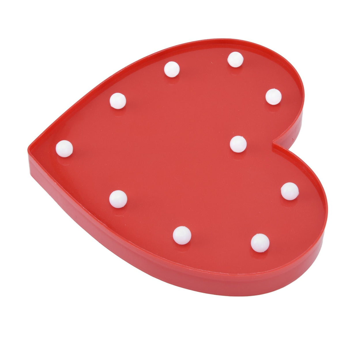 Heart Shaped Night Light 10 LEDs Cute Battery Powered Warm Light Kids LED Love Shaped Lamp with Hook Hole for Kid's Room Red