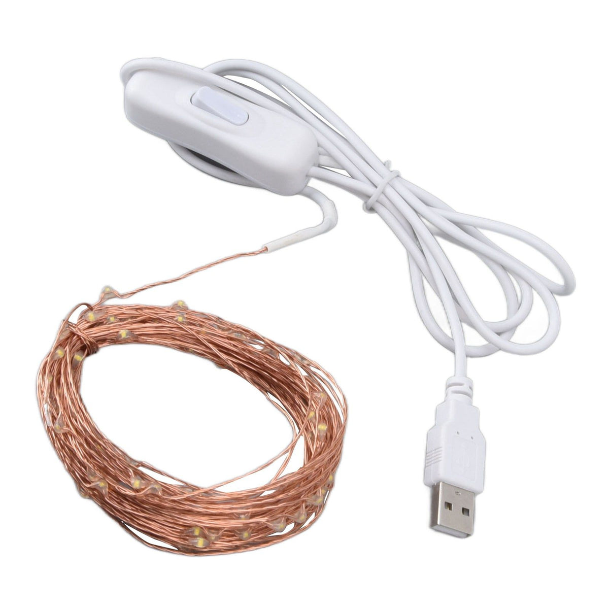 USB Copper Wire String Lights DIY 100 LEDs 10m/32.8ft Energy Saving Safe Warm Light LED Light String for Outdoor