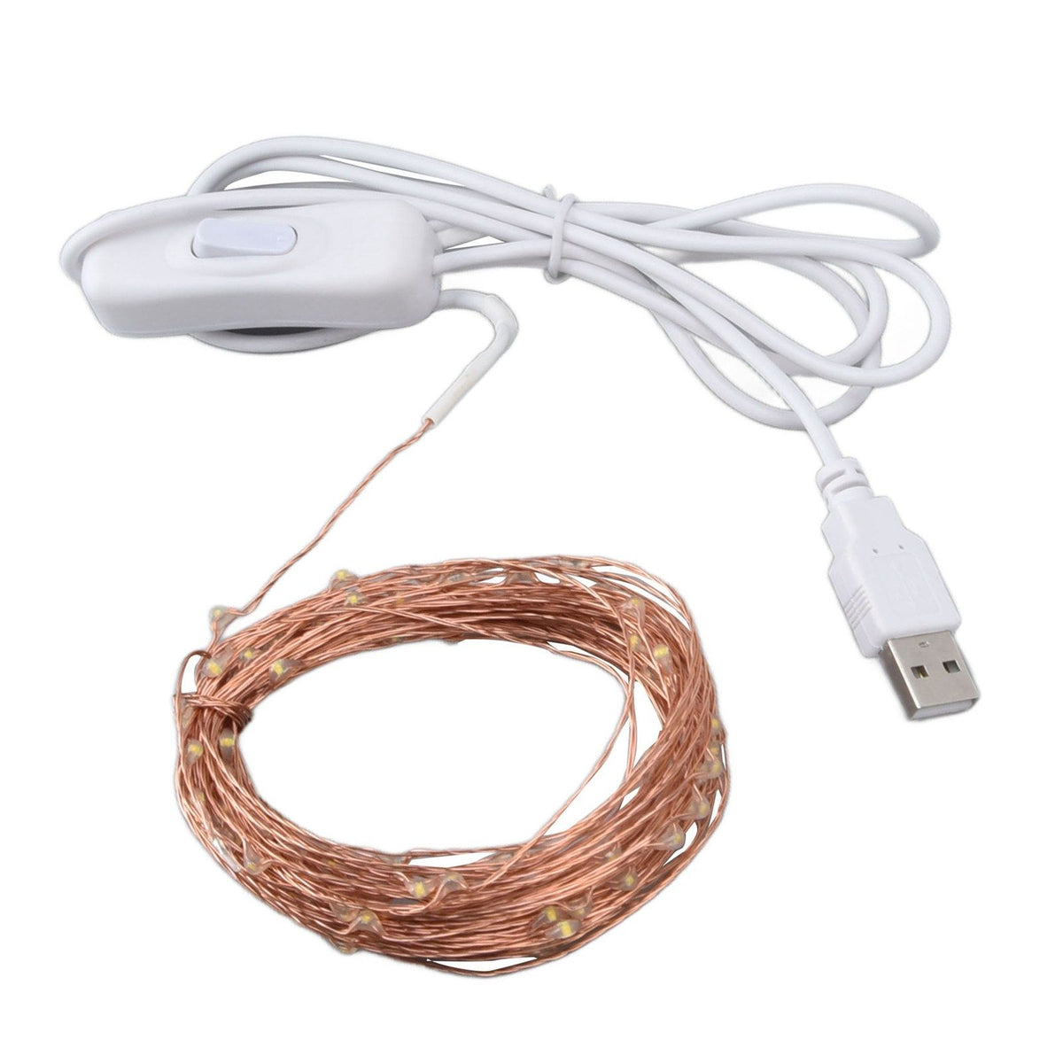 USB Copper Wire String Lights DIY 100 LEDs 10m/32.8ft Energy Saving Safe Warm Light LED Light String for Outdoor