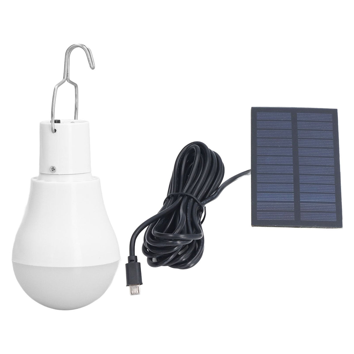 Solar Light Bulb Energy Saving White Light USB Solar LED Bulb Light for Outdoor Camping Emergency with Hook