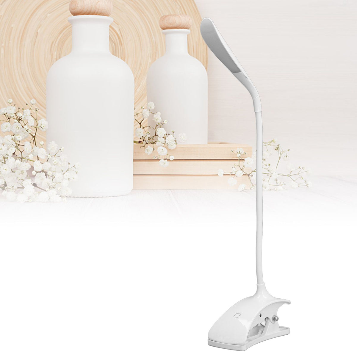 LED Desk Lamp 3 Level Brightness Energy Saving Eye Protection Clip Table Lamp with Flexible Gooseneck