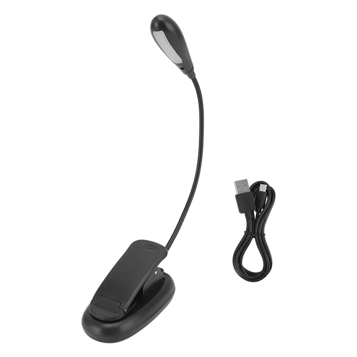 Clip On Light Black 9 Level 7 Lamps Foldable Flexible Gooseneck USB Rechargeable LED Clip Table Reading Lamp