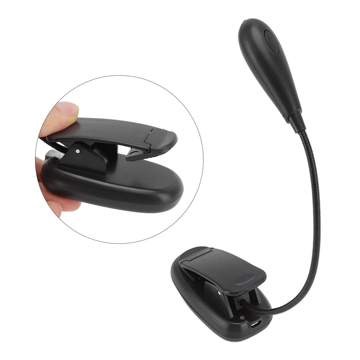 Clip On Light Black 9 Level 7 Lamps Foldable Flexible Gooseneck USB Rechargeable LED Clip Table Reading Lamp
