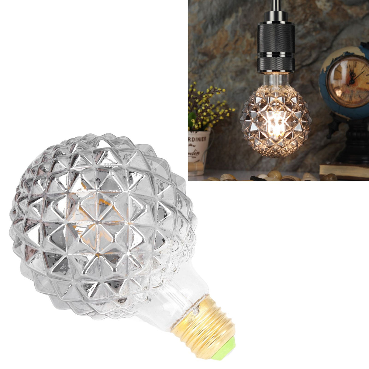 G95 Vintage Light Bulb 4W Warm Light 2700K Pineapples Appearance Filament Light Bulb for Living Room Dining Room 220V