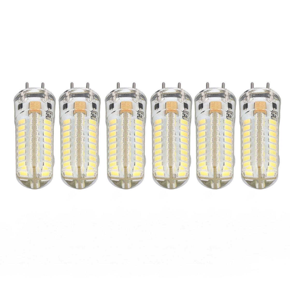 6Pcs GY6.35 LED Bulb 7W AC DC12V 700lm 72 LEDs 360 Degree LED Corn Light Bulb for Pendant Lamps Ceiling Lamps White Light(6000K-6500K)