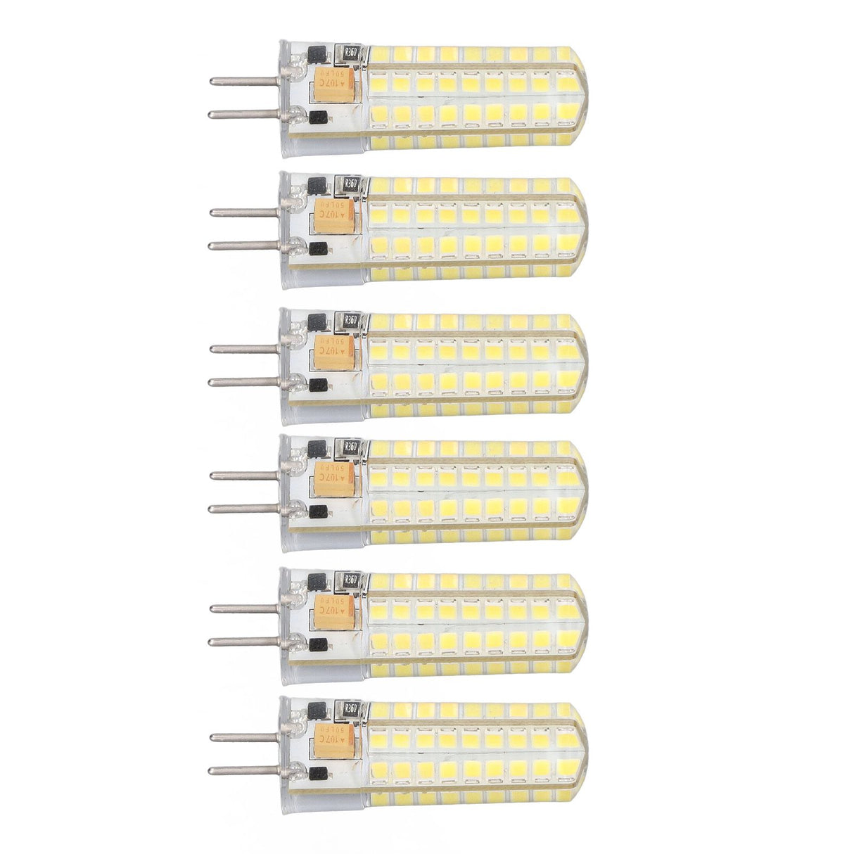 6Pcs GY6.35 LED Bulb 7W AC DC12V 700lm 72 LEDs 360 Degree LED Corn Light Bulb for Pendant Lamps Ceiling Lamps White Light(6000K-6500K)