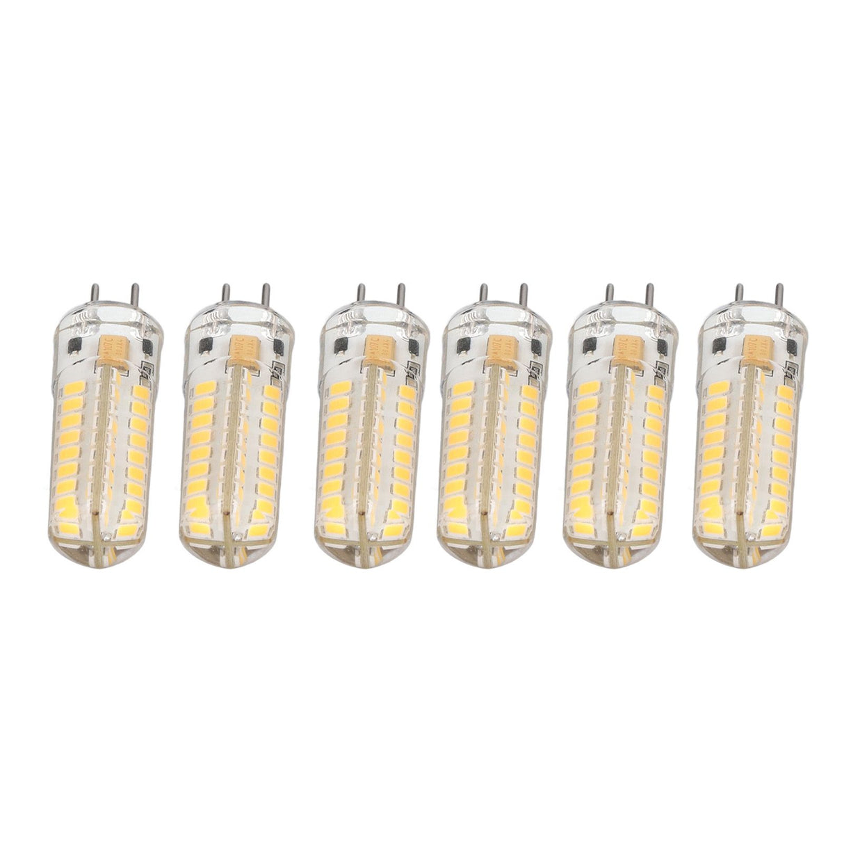 6Pcs GY6.35 LED Bulb 7W AC DC12V 700lm 72 LEDs 360 Degree LED Corn Light Bulb for Pendant Lamps Ceiling Lamps Warm Light(2700K-3000K)