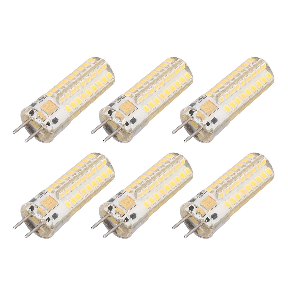 6Pcs GY6.35 LED Bulb 7W AC DC12V 700lm 72 LEDs 360 Degree LED Corn Light Bulb for Pendant Lamps Ceiling Lamps Warm Light(2700K-3000K)