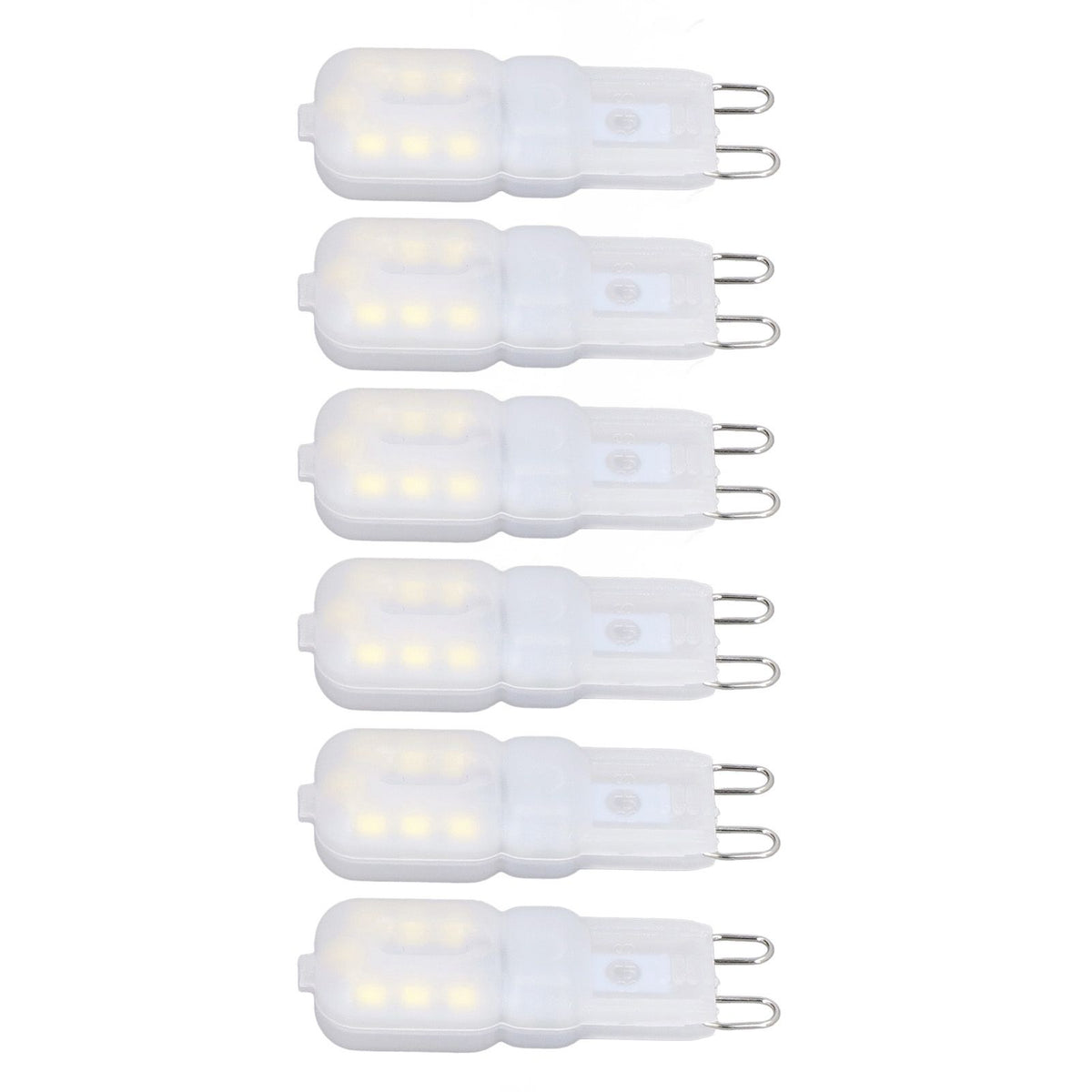 6Pcs G9 LED Light Bulbs Dimmable 3W Energy Saving 360 Degree Light Light Bulb for Ceiling Lamps and Pendant Lamps White Light 110-140V