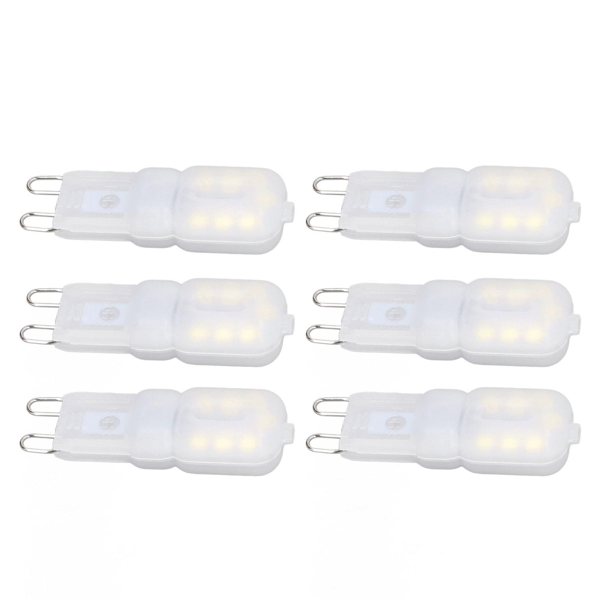6Pcs G9 LED Light Bulbs Dimmable 3W Energy Saving 360 Degree Light Light Bulb for Ceiling Lamps and Pendant Lamps White Light 110-140V