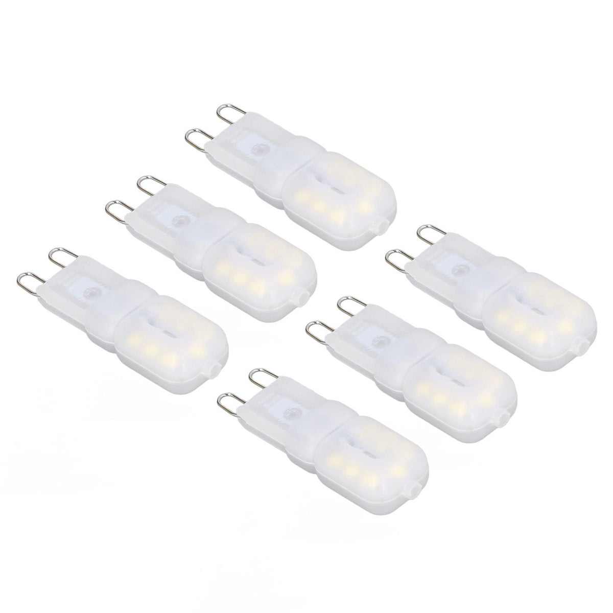 6Pcs G9 LED Light Bulbs Dimmable 3W Energy Saving 360 Degree Light Light Bulb for Ceiling Lamps and Pendant Lamps White Light 110-140V