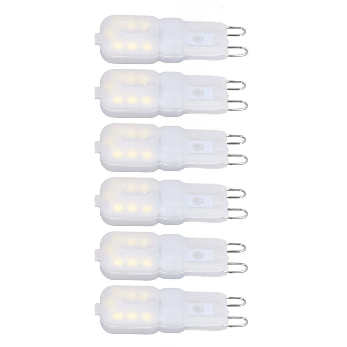6Pcs G9 LED Light Bulbs Dimmable 3W Energy Saving 360 Degree Light Light Bulb for Ceiling Lamps and Pendant Lamps White Light 220-240V
