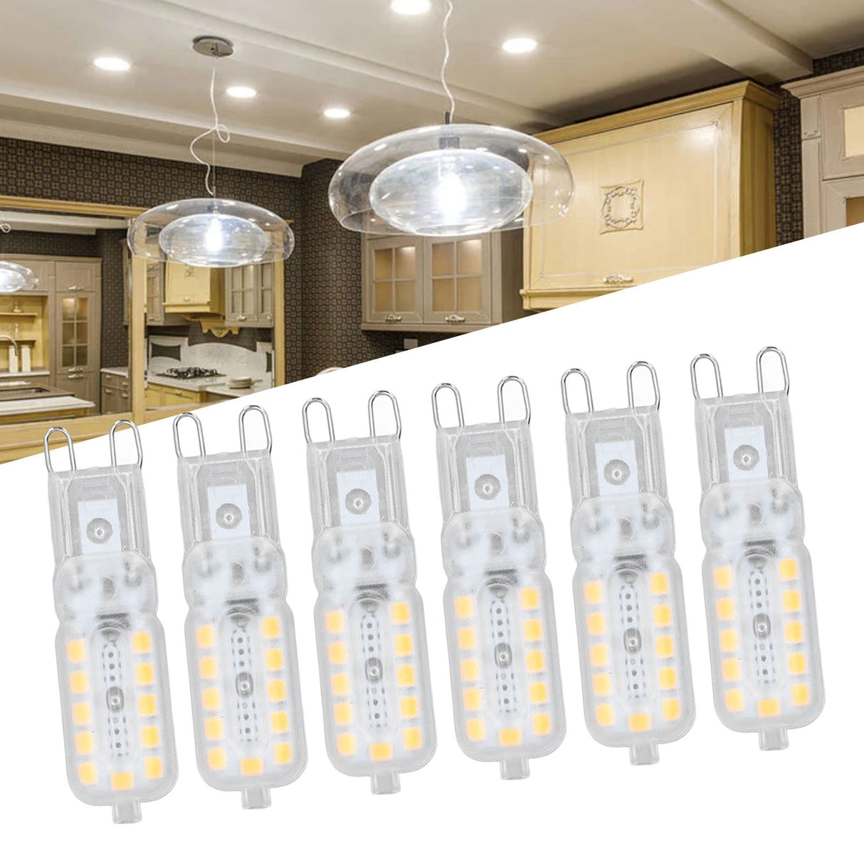 6pcs G9 LED Bulb 5W Transparent Cover 22LED Dimmable G9 Light Bulb for Ceiling Light Wall Light Table Light White Light 110-140V